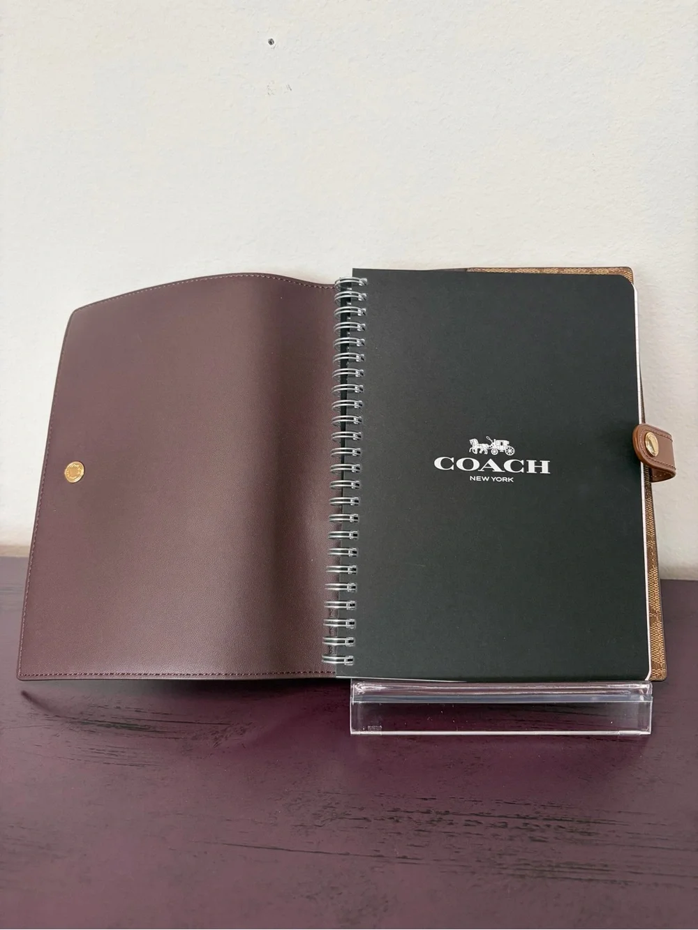 COACH Signature Canvas Notebook Cover in Brown/Tan